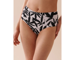 Bas de bikini taille haute FEUILLAGE MONOCHROME