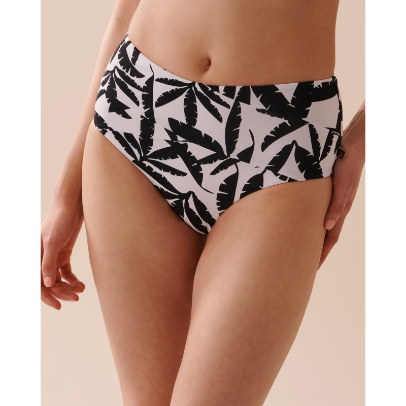 Bas de bikini taille haute FEUILLAGE MONOCHROME