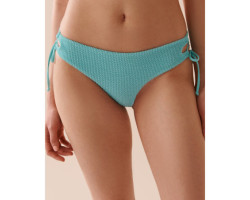 Bas de bikini cheeky texturé BLEU CIEL