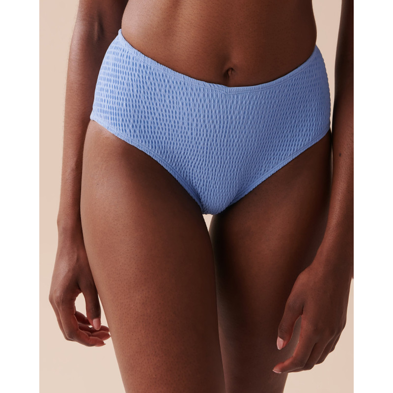 Bas de bikini cheeky taille haute texture nid d'abeilles