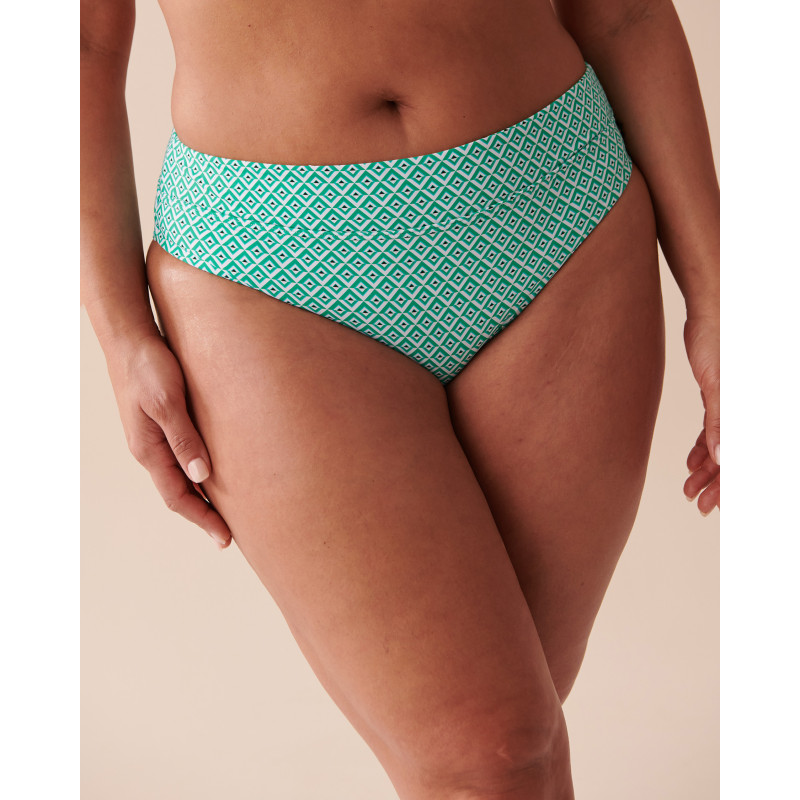 Bas de bikini taille mi-haute GREEN TILE