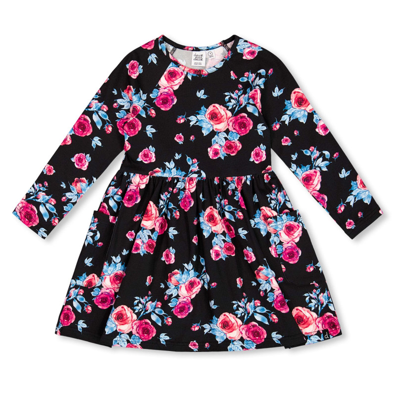 Deux par Deux Robe Imprimée Roses 3-6ans