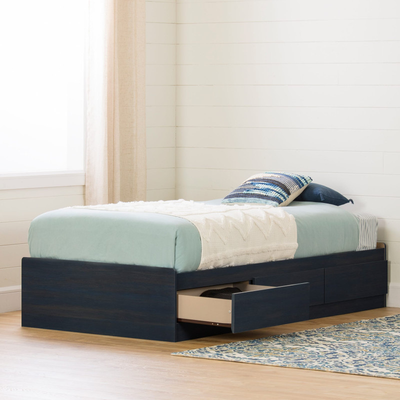 Single Mate's Bed 3 Drawers - Aviron Blueberry