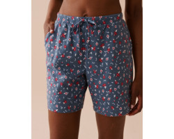 Bermuda de pyjama en coton à fleurs