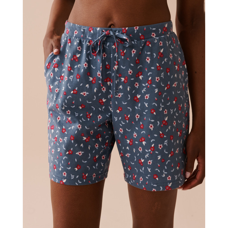 Bermuda de pyjama en coton à fleurs