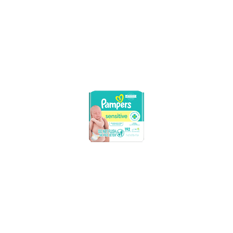 PAMPERS Lingettes - Sensitive, format voyage, 192 unités