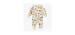 Cream two piece pajamas with colorful dog all over prints in jersey, baby