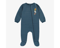 One piece striped blue and cream jersey pajamas, baby