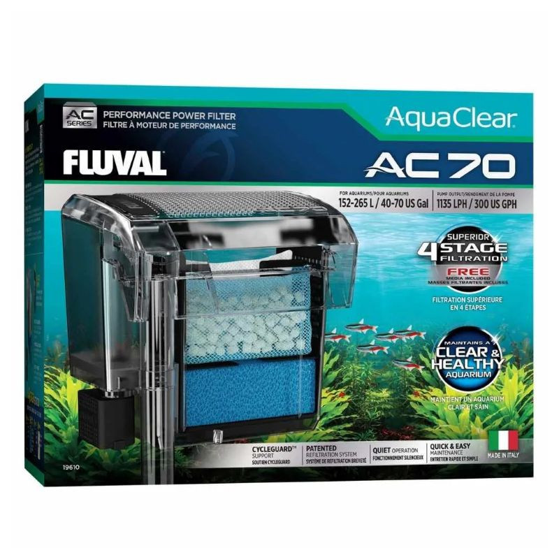 Filtre à moteur AC70 AquaClear pour Aquarium, 152-265 L (40-70 gal) – Fluval