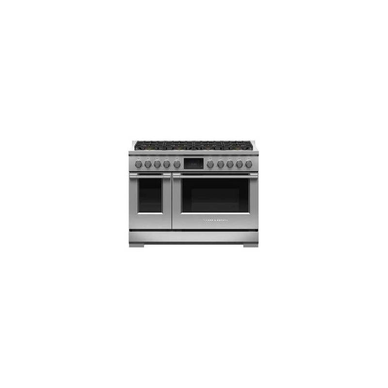 Cuisinière au gaz 48 po autoportante, 8 brûleurs scellés, acier inoxydable, Fisher & Paykel Série 9 Professional RDV3-488-L