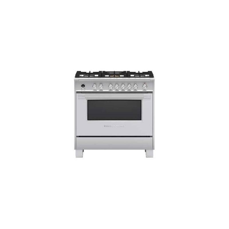 Cuisinière au Gaz de 36 po. Fisher & Paykel 4.9 pi.cu avec 5 brûleurs en Inox OR36SCG6X1