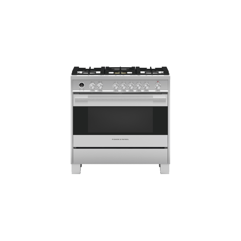 Cuisinière au Gaz de 36 po. Fisher & Paykel 4.9 pi.cu avec 5 brûleurs en Inox OR36SDG6X1