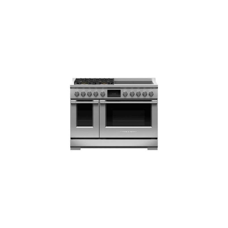 Cuisinière au Gaz et Induction de 48 po. Fisher & Paykel 6.9 pi.cu avec 8 éléments en Inox RHV3-484-L