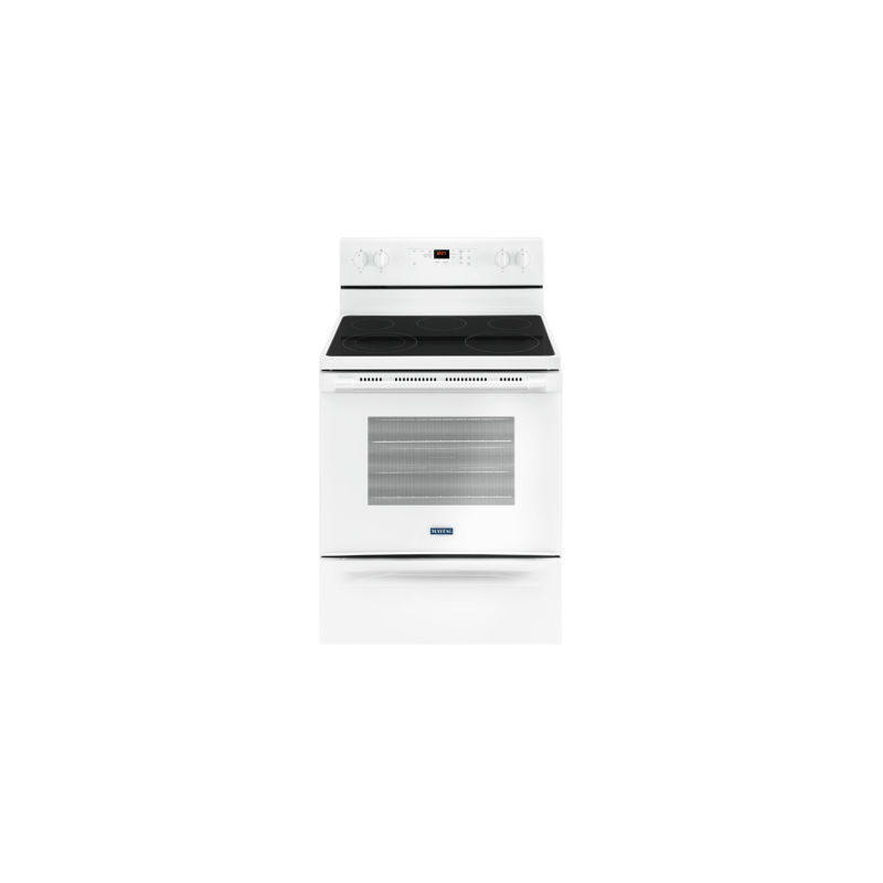 30-inch Vitroceramic Range. Maytag 5.3 cu. ft. with 5 burners in White YMER6600FW