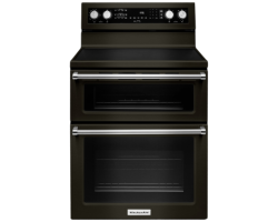 Cuisinière en Vitrocéramique de 30 po. KitchenAid 2.5 pi.cu avec 5 brûleurs en Inox Noir YKFED500EBS