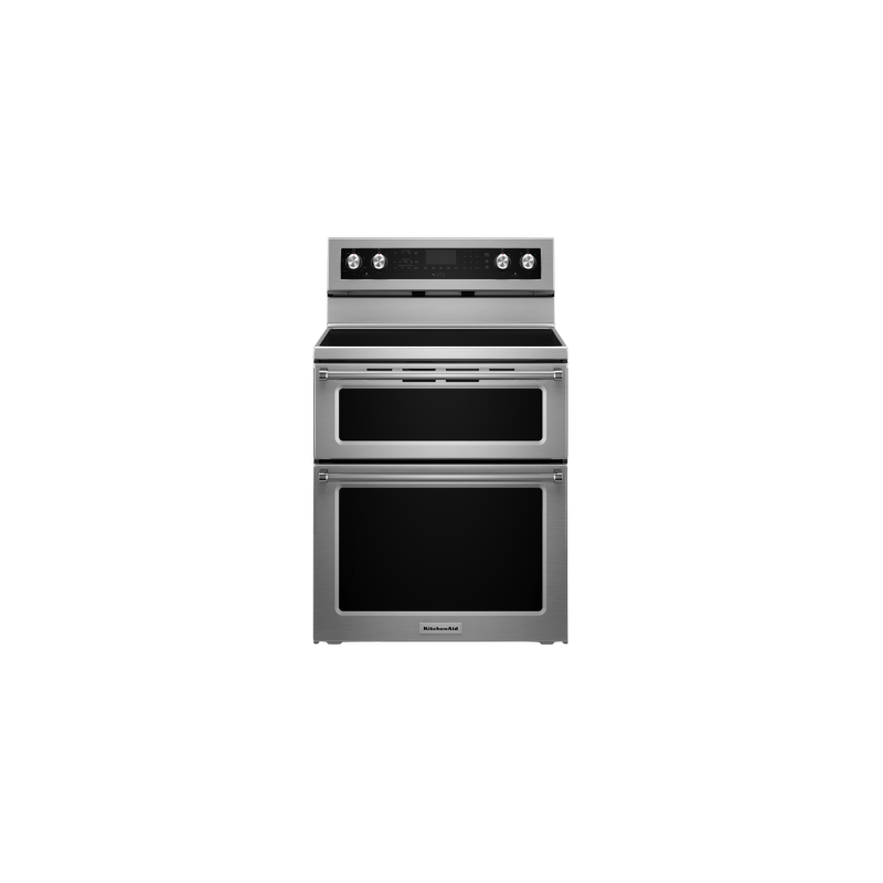 Cuisinière en Vitrocéramique de 30 po. KitchenAid 2.5 pi.cu avec 5 brûleurs en Inox YKFED500ESS