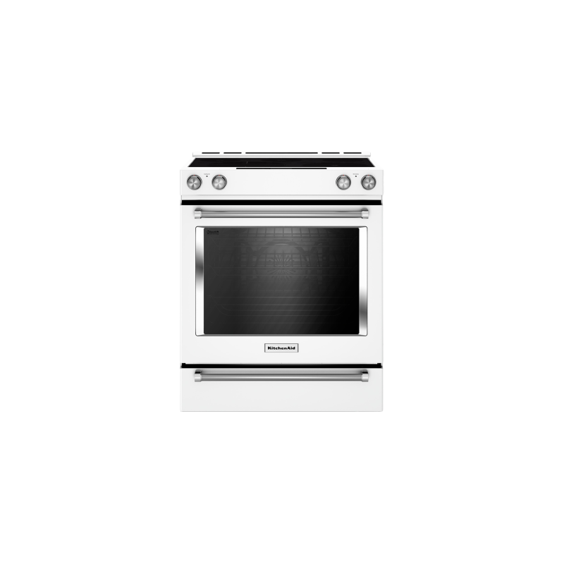 Cuisinière en Vitrocéramique de 30 po. KitchenAid 7.1 pi.cu avec 5 brûleurs en Blanc YKSEB900EWH