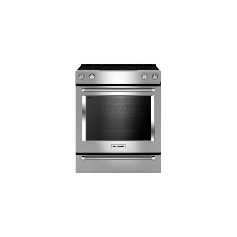 Cuisinière en Vitrocéramique de 30 po. KitchenAid 7.1 pi.cu avec 5 brûleurs en Inox YKSEB900ESS