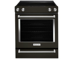 Cuisinière en Vitrocéramique de 30 po. KitchenAid 6.4 pi.cu avec 5 brûleurs en Inox Noir YKSEG700EBS