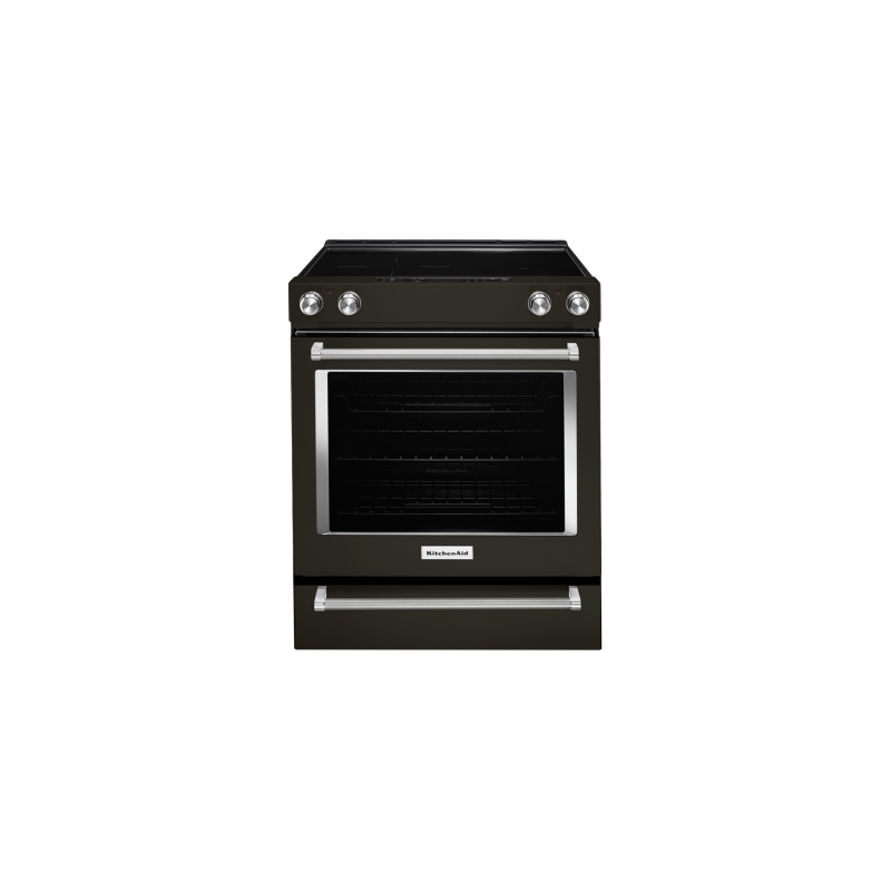 Cuisinière en Vitrocéramique de 30 po. KitchenAid 6.4 pi.cu avec 5 brûleurs en Inox Noir YKSEG700EBS