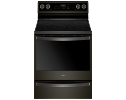 30-inch Vitroceramic Range. Whirlpool 6.4 cu. ft. with 5 burners in Black Stainless Steel YWFE975H0HV