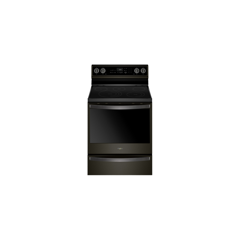 Cuisinière en Vitrocéramique de 30 po. Whirlpool 6.4 pi.cu avec 5 brûleurs en Inox Noir YWFE975H0HV