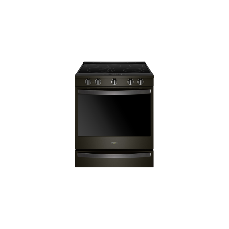 Cuisinière en Vitrocéramique de 30 po. Whirlpool 6.4 pi.cu avec 5 brûleurs en Inox Noir YWEE750H0HV