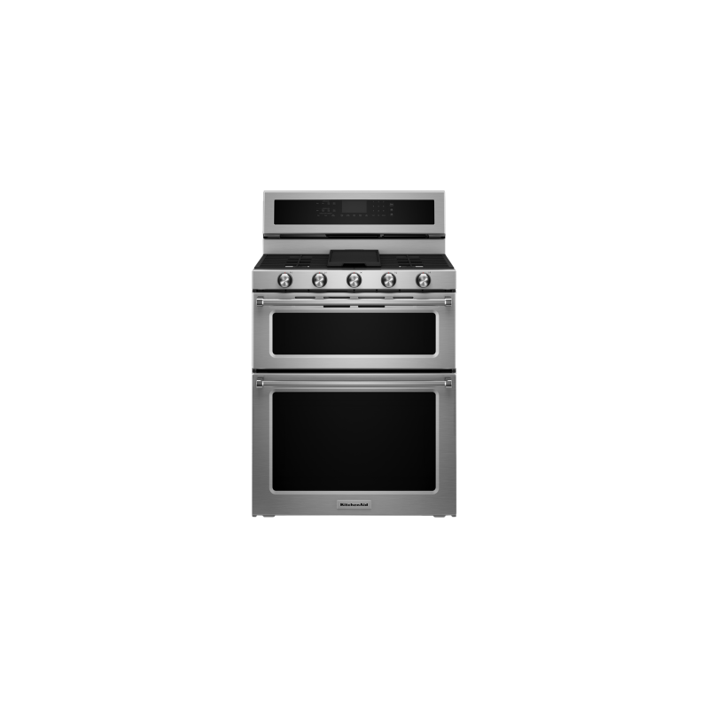 Cuisinière au Gaz de 30 po. KitchenAid 2.5 pi.cu avec 5 brûleurs en Inox KFDD500ESS