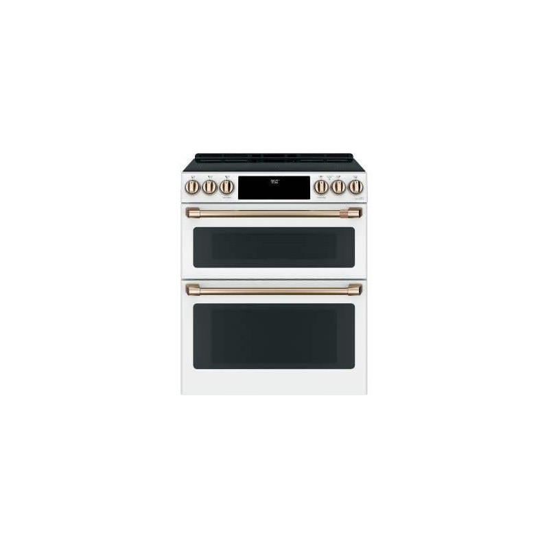 Cuisinière à Induction de 30 po. GE Café 2.7 pi.cu avec 5 éléments en Blanc CCHS950P4MW2