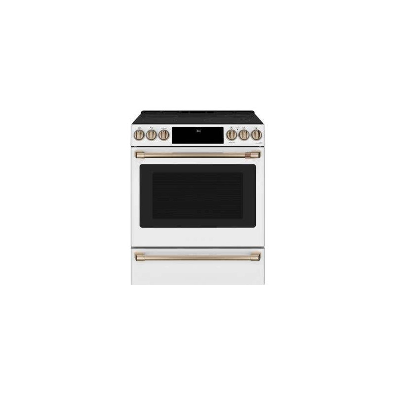 30-inch Vitroceramic Range. GE Café 5.7 cu. ft. with 5 burners in White CCES700P4MW2