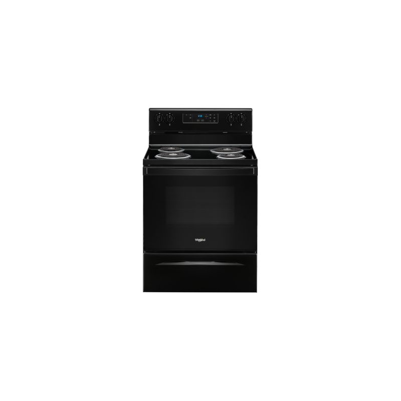 30” Spiral range. Whirlpool 4.8 cu. ft. with 4 burners in Black YWFC150M0JB