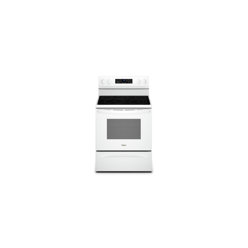 Cuisinière en Vitrocéramique de 30 po. Whirlpool 5.3 pi.cu avec 5 brûleurs en Blanc YWFE550S0LW