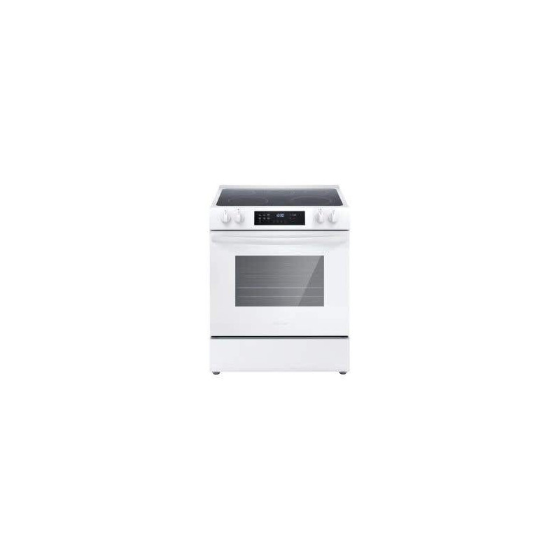 30" Freestanding Electric Range with Front Controls, 5 Burners, White, Frigidaire FCFE306CAW