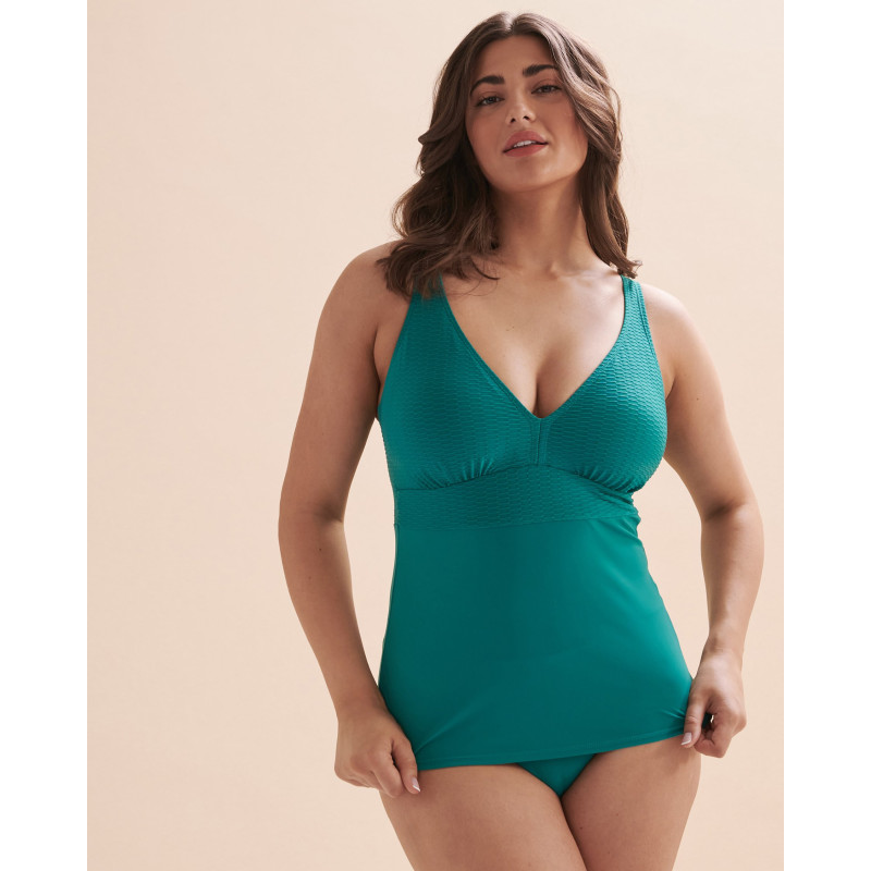 CHRISTINA Haut tankini plongeant bonnet D Dazed Geo