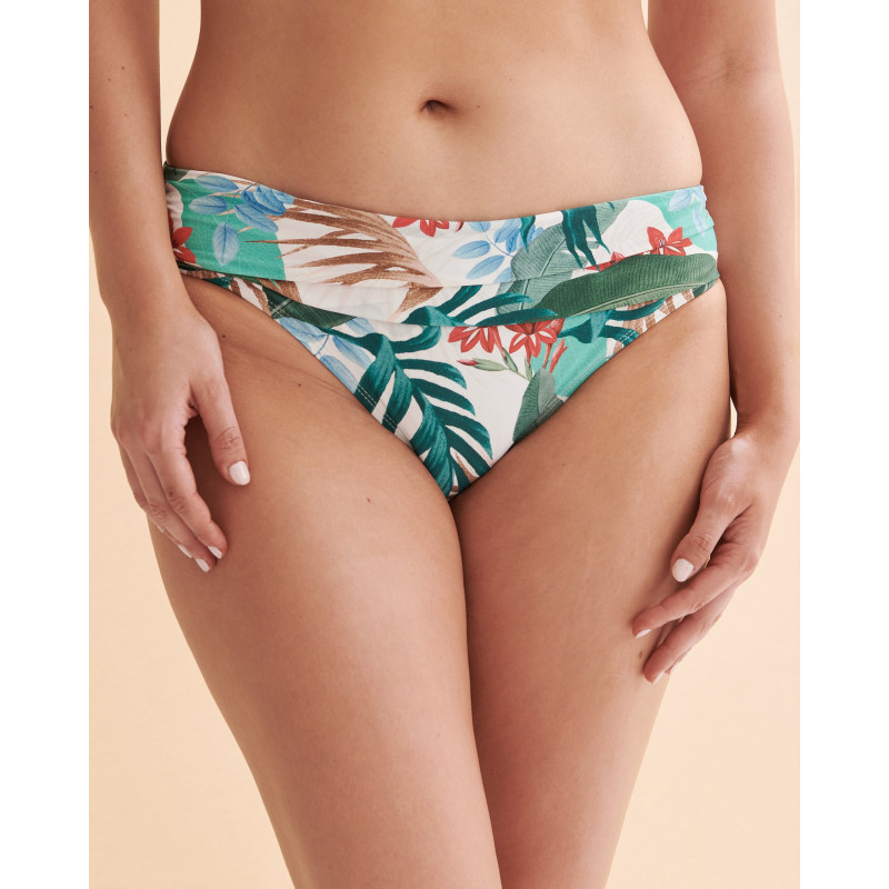 JANTZEN Bas de bikini aux hanches bande de taille pliée Neotropics