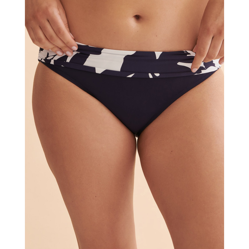 ANNE COLE Bas de bikini bande de taille pliée Coastal Palm