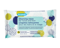 PERSONNELLE Lingettes nettoyantes pour les mains et le visage, 15 unités