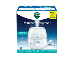 VICKS Humidificateur mini sans filtre vapeur froide, 1 unité