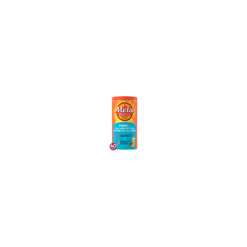 METAMUCIL Fibre+ peptides de collagène, orange, 564 g