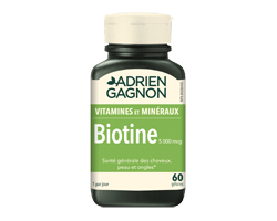 ADRIEN GAGNON Biotine 5 000 mcg, 60 unités