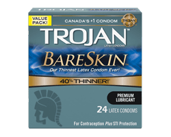 TROJAN Bareskin condoms lubrifiés, 24 unités