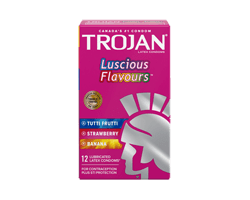 TROJAN Saveurs Sensuelles condoms lubrifiés, 12 unités