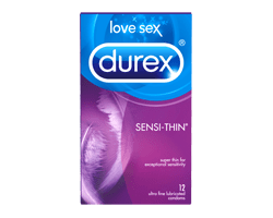 DUREX Condoms lubrifiés ultraminces Sensi-Thin, 12 unités