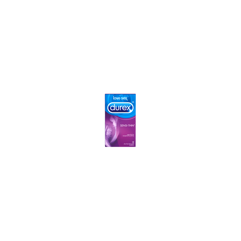 DUREX Condoms lubrifiés ultraminces Sensi-Thin, 12 unités