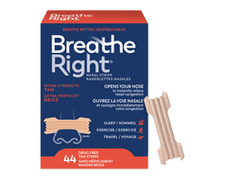 BREATHE RIGHT Bandelettes nasales extra fortes, beiges, 44 unités