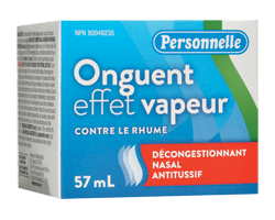 PERSONNELLE Onguent effet vapeur contre le rhume, 57 ml