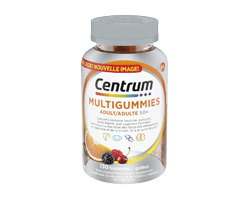 CENTRUM Centrum MultiGummies pour adulte 50+, cerise, baies et orange, 130 unités