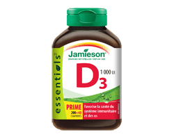 JAMIESON Vitamine D  1,000 ui, 200 unités