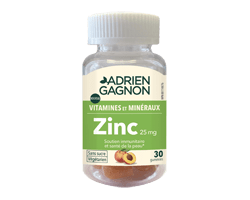 ADRIEN GAGNON Zinc sans sucre 25 mg, 30 unités