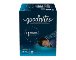 GOODNITES Sous-vêtements de nuit pour garçons, larges, 34 unités